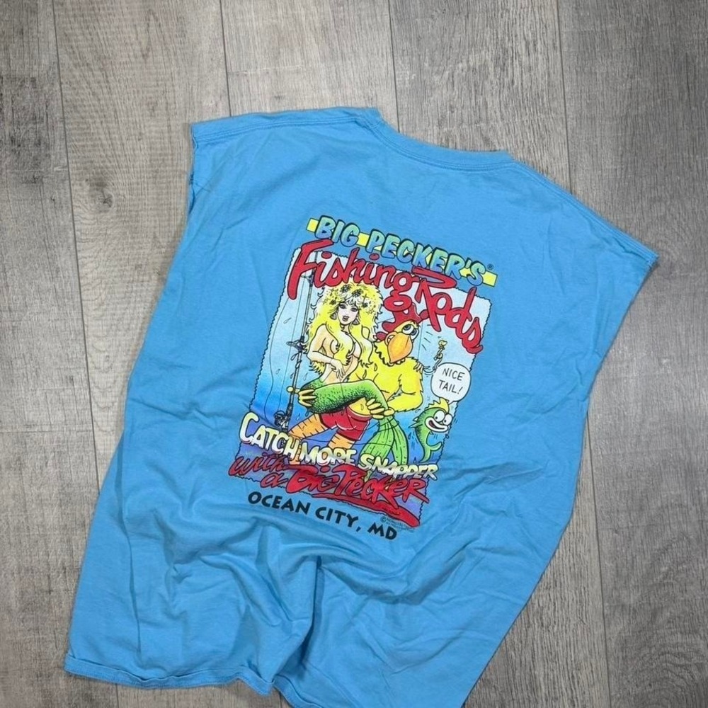 Vintage 2000s funny humor Ocean City, Maryland graphic cut off tank top